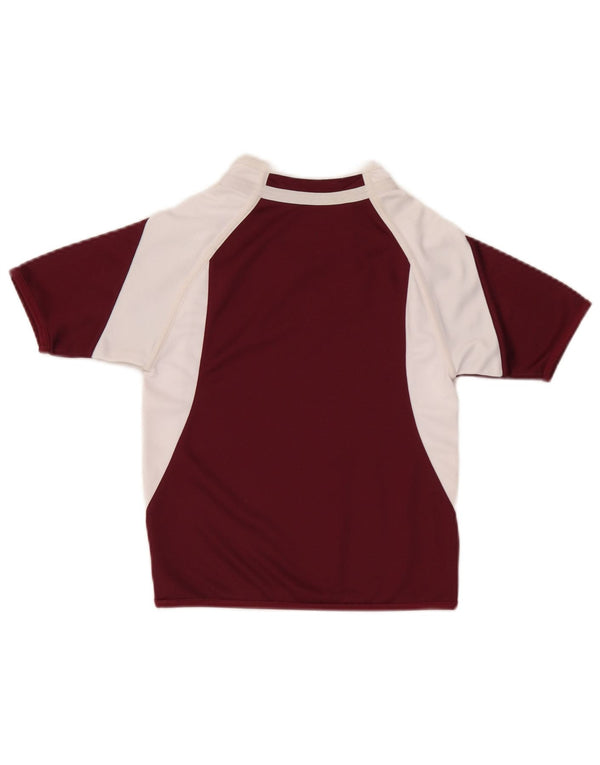 Canterbury Boys T-Shirt Top 5-6 Years Burgundy Colourblock Polyester