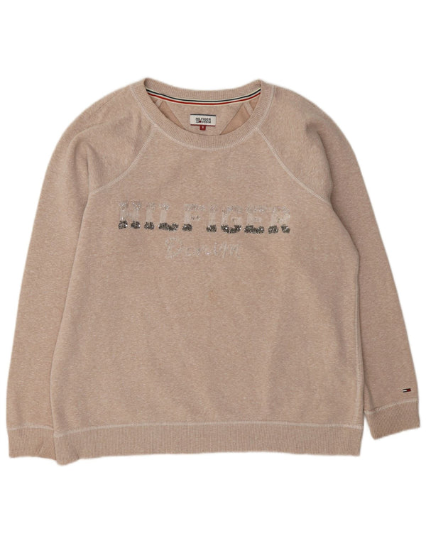Женский свитер с рисунком Tommy Hilfiger UK 10, маленький, бежевый в крапинку