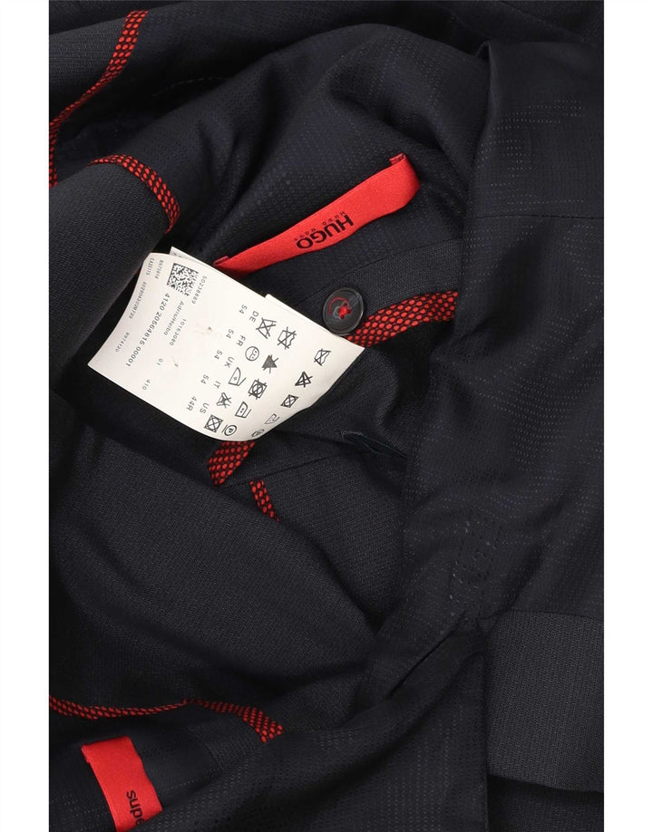 Мужской пиджак Hugo Boss с 2 пуговицами UK 54 2XL Темно-синий шерстяной