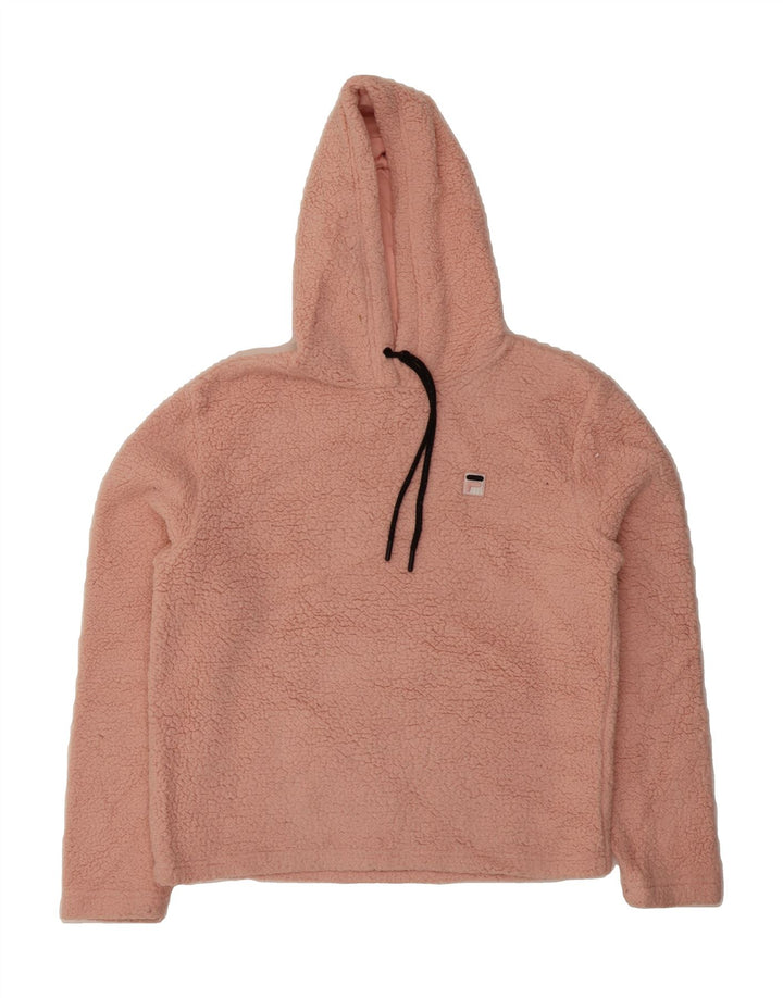 FILA Womens Hooded Fleece Jumper UK 10 Small Pink Polyester Vintage Fila and Second-Hand Fila from Messina Hembry 