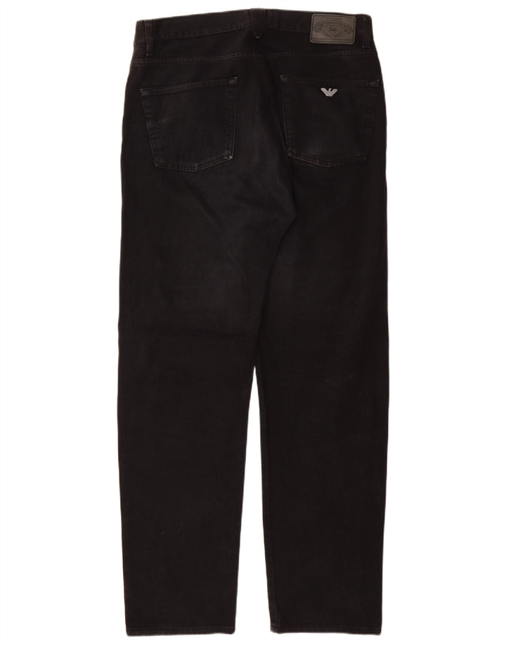 Мужские прямые джинсы Armani W34 L33, черный хлопок