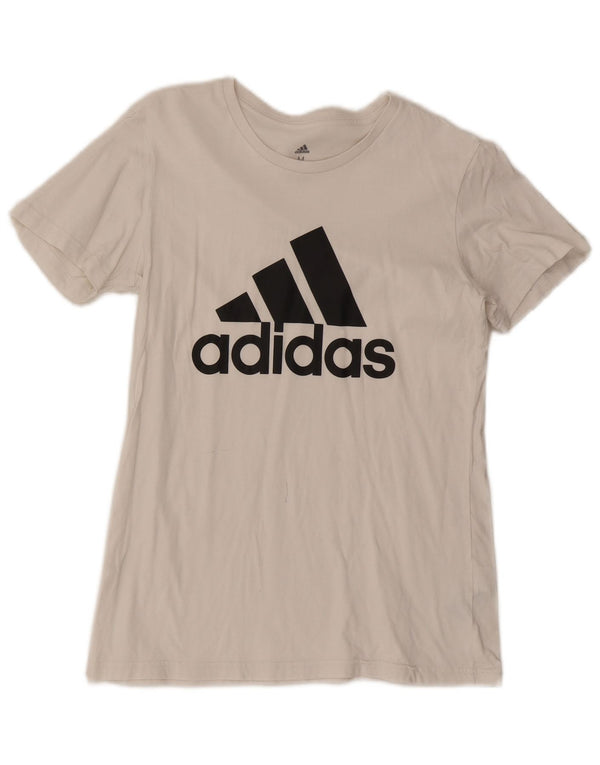 Женская футболка с коротким рукавом Adidas с графическим рисунком, Великобритания 12/14, средний белый спортивный цвет