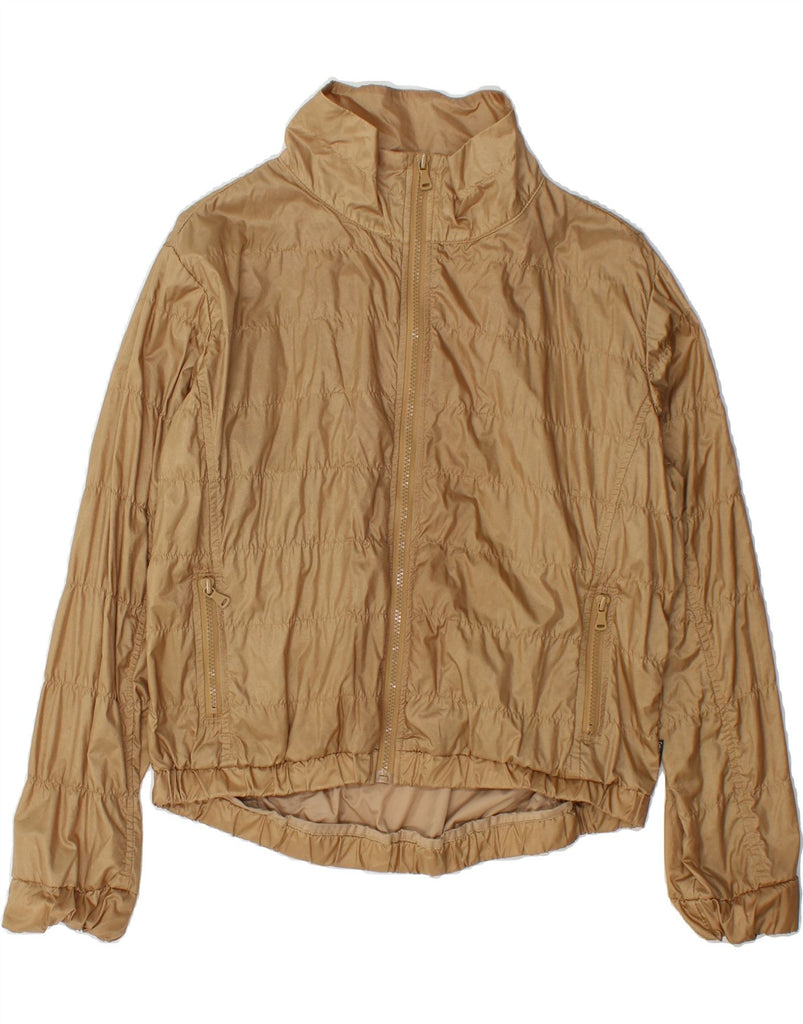 CALVIN KLEIN Womens Loose Fit Rain Jacket UK 14 Medium Gold Nylon Vintage Calvin Klein and Second-Hand Calvin Klein from Messina Hembry 