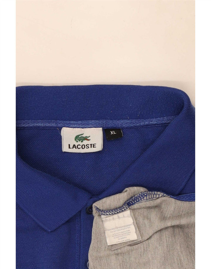 Мужская рубашка-поло Lacoste XL из полиэстера в разноцветную полоску