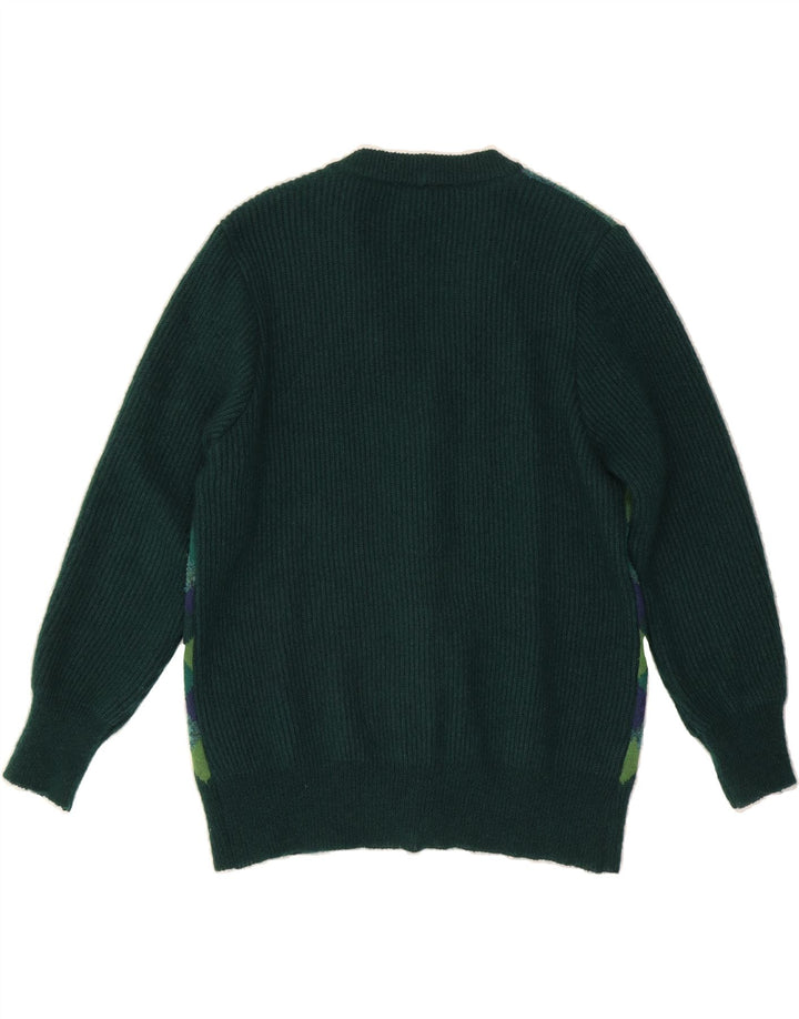 LUCIA Womens Cardigan Sweater IT 42 Medium Green Chevron Vintage Lucia and Second-Hand Lucia from Messina Hembry 