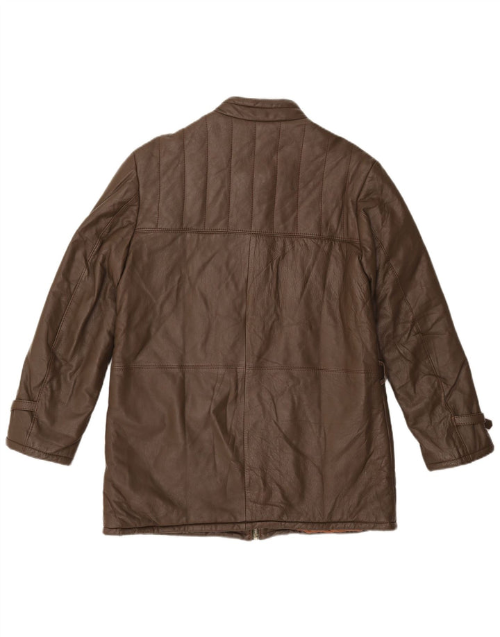 Мужская кожаная куртка VINTAGE UK 38, кожа среднего коричневого цвета