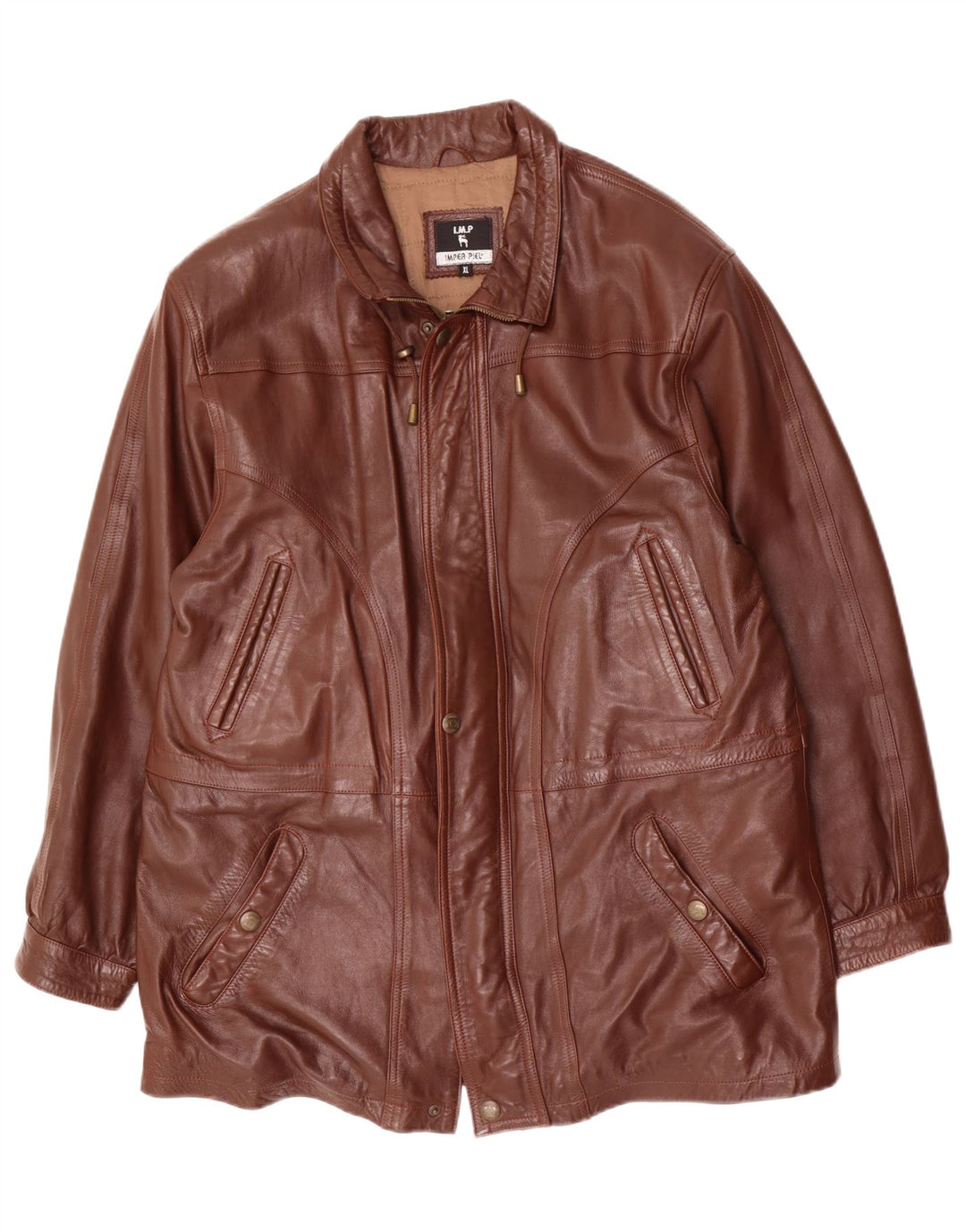 Винтажная мужская кожаная куртка UK 42 XL Коричневая кожаная