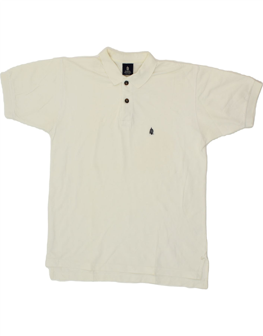 MARINA YACHTING Mens Polo Shirt Small Off White Vintage Marina Yachting and Second-Hand Marina Yachting from Messina Hembry 
