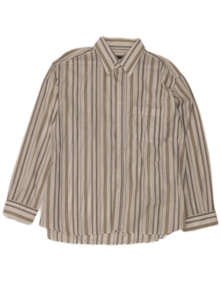 Мужская рубашка ROCCOBAROCCO, размер 45, 18, 2XL, белая полоска