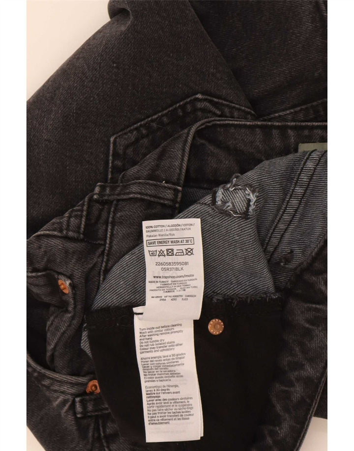 Topshop Женская мини-джинсовая юбка W26, маленькая, черная, хлопок