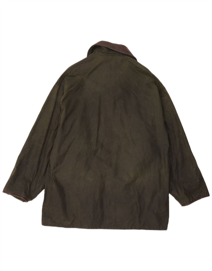 Винтажная мужская куртка из вощеного хлопка, Великобритания, 38, средний зеленый цвет, хлопок с цветными блоками