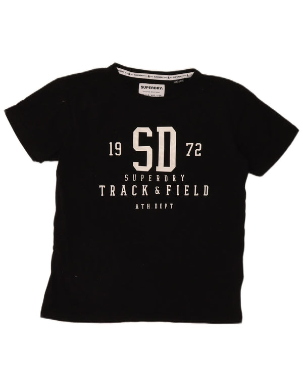 Женская футболка с рисунком Superdry Top UK 12, средний черный хлопок