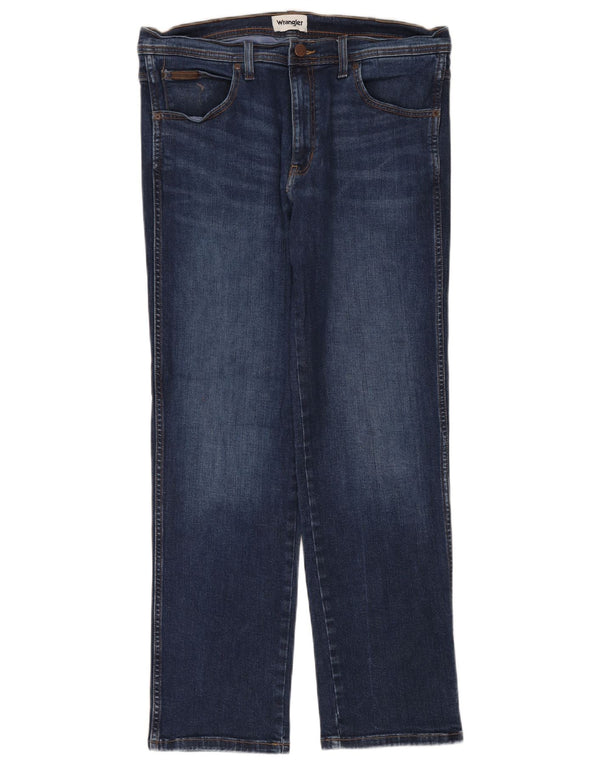 Мужские прямые джинсы Wrangler W36 L32, синий хлопок