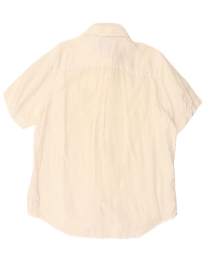 Мужская рубашка стандартного кроя с коротким рукавом Timberland XL, белая льняная ткань