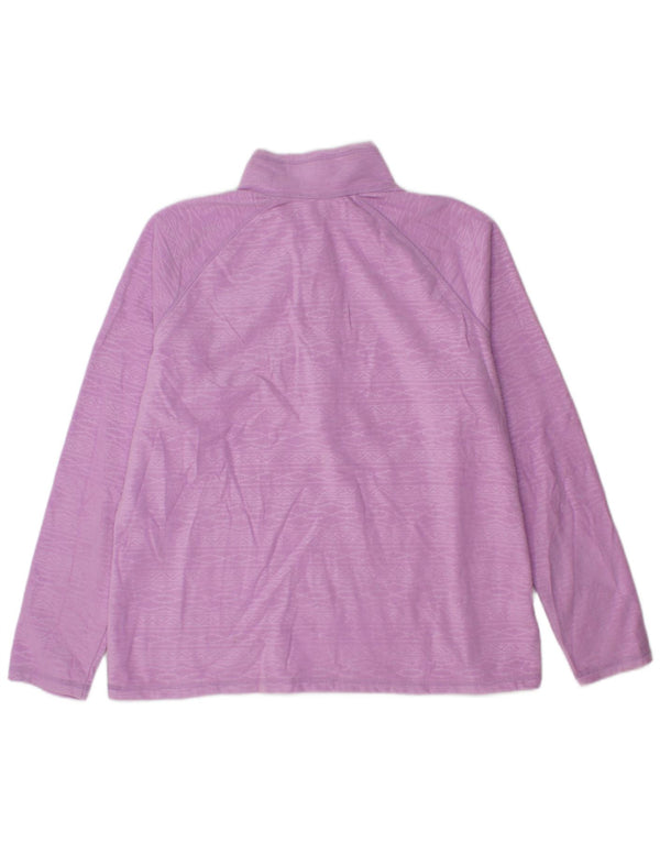 Женский флисовый джемпер EDDIE BAUER с воротником на молнии, UK 18 XL, фиолетовый с геометрическим рисунком