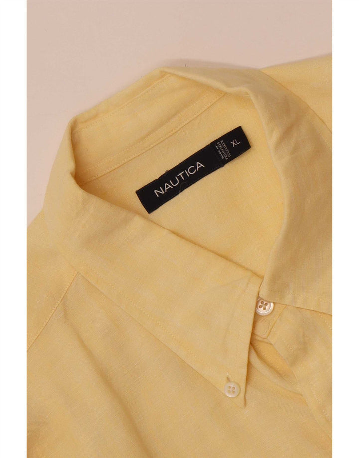Мужская рубашка Nautica XL, желтая льняная