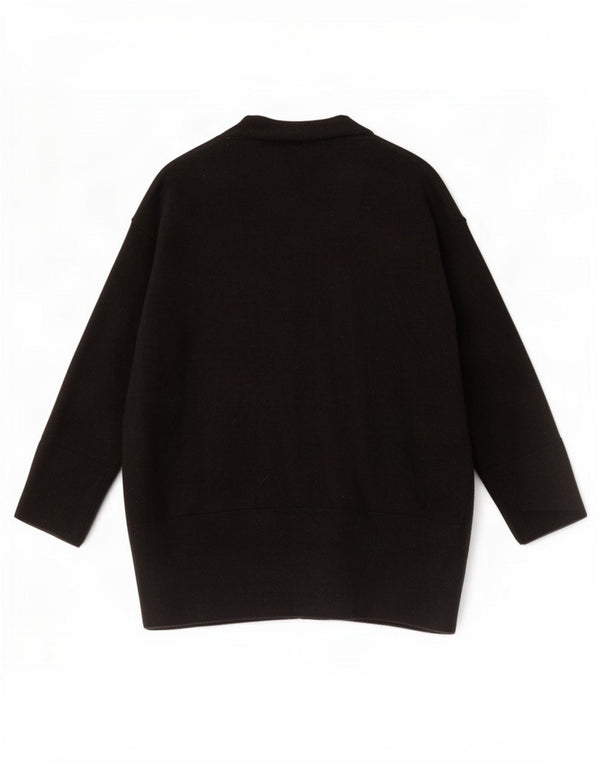 Женский кардиган с рукавом 3/4 Massimo Dutti UK 16, большой черный шерстяной свитер