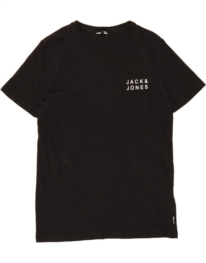 JACK & JONES Mens T-Shirt Top Medium Black Cotton Vintage Jack & Jones and Second-Hand Jack & Jones from Messina Hembry 