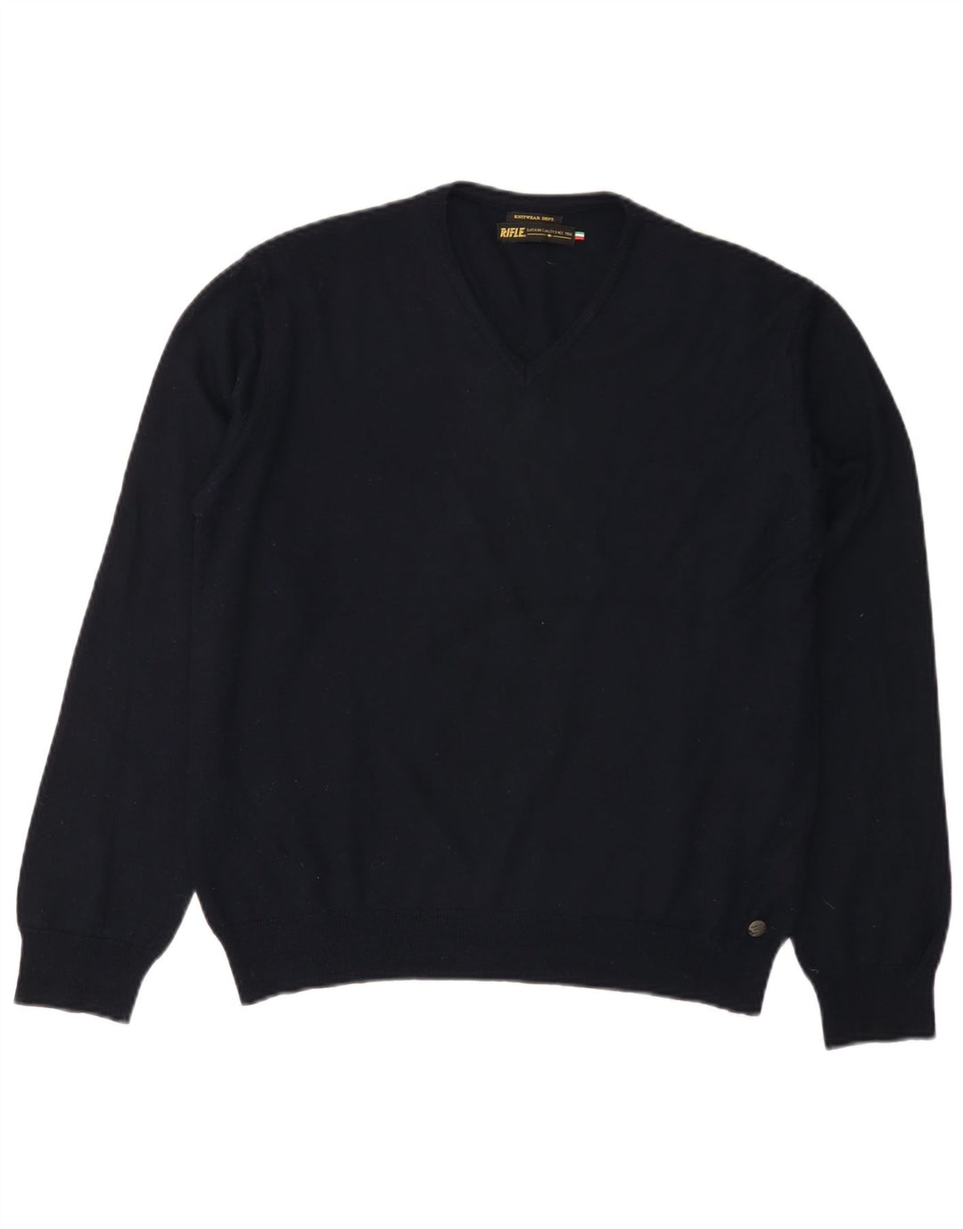 Женский джемпер с v-образным вырезом RIFLE UK 18 XL, темно-синий акрил