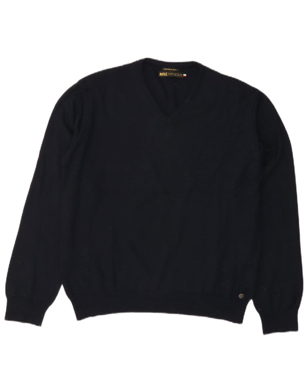 Женский джемпер с v-образным вырезом RIFLE UK 18 XL, темно-синий акрил