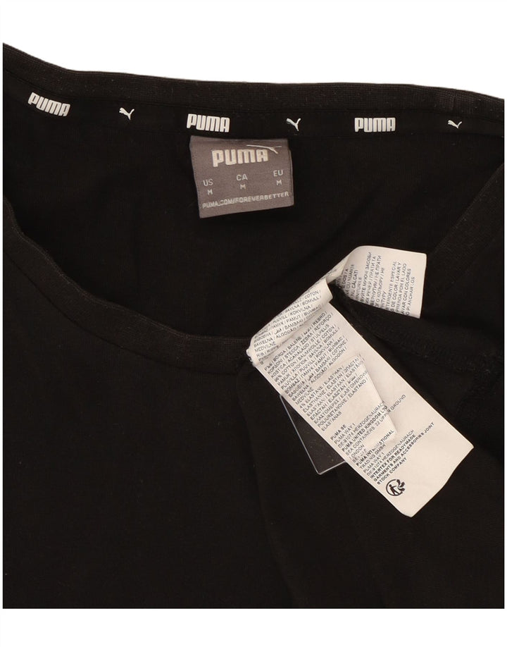 Мужская футболка Puma из хлопка среднего размера, черная