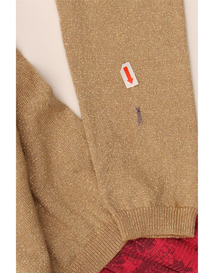 Платье-джемпер DESIGUAL с рисунком для девочек 9–10 лет, бежевое, хлопковое с цветочным принтом