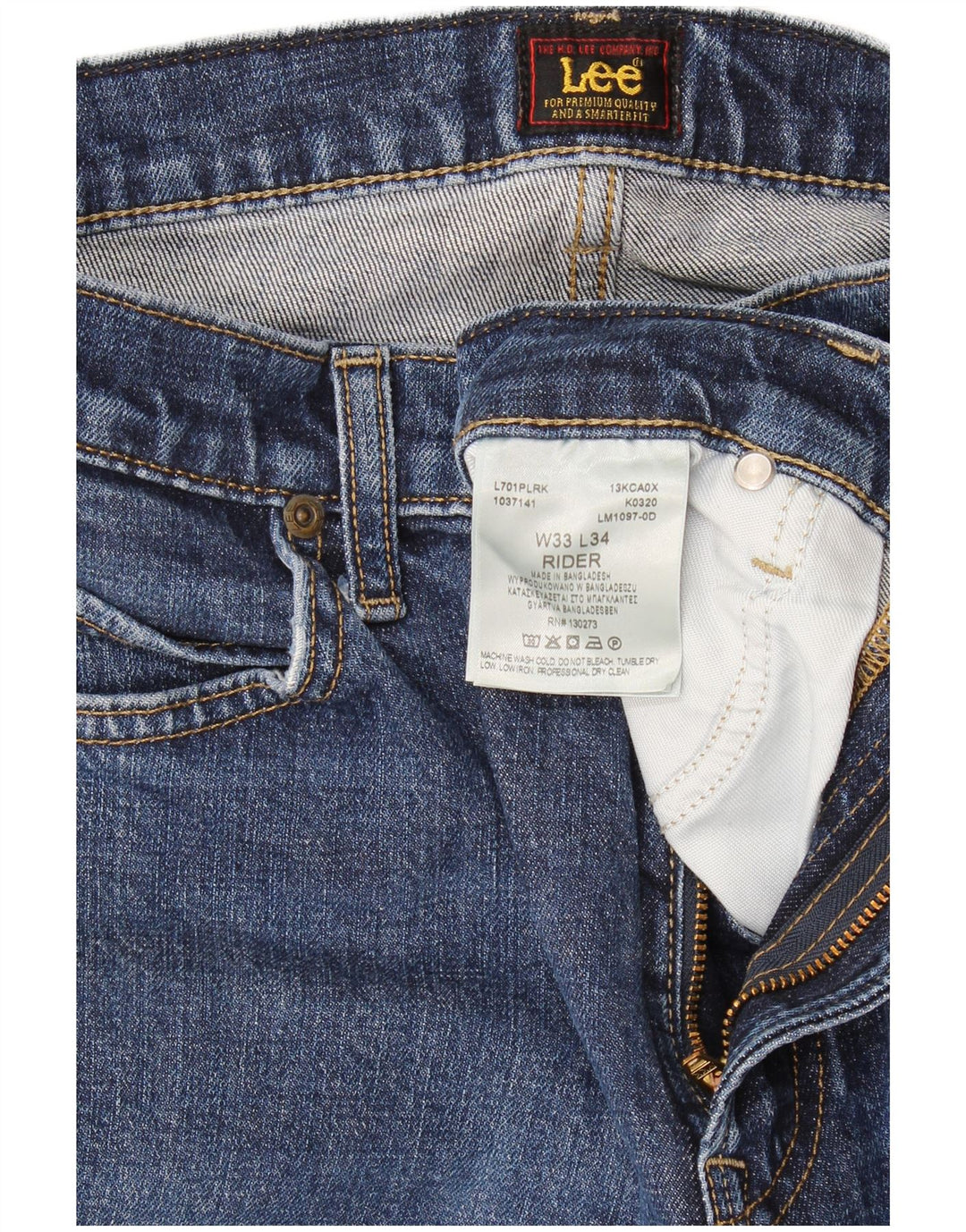 Мужские джинсы Lee Rider Slim W33 L34, синий хлопок