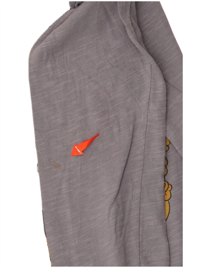 BENETTON Футболка с рисунком Disney для девочек 13–14 лет, серый в крапинку, с длинными рукавами