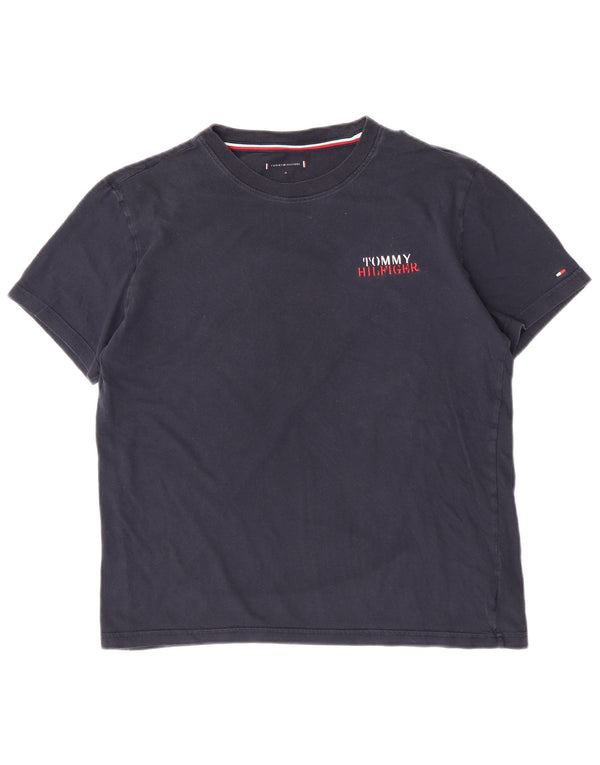 Женская футболка Tommy Hilfiger Top UK 14, средний темно-синий хлопок