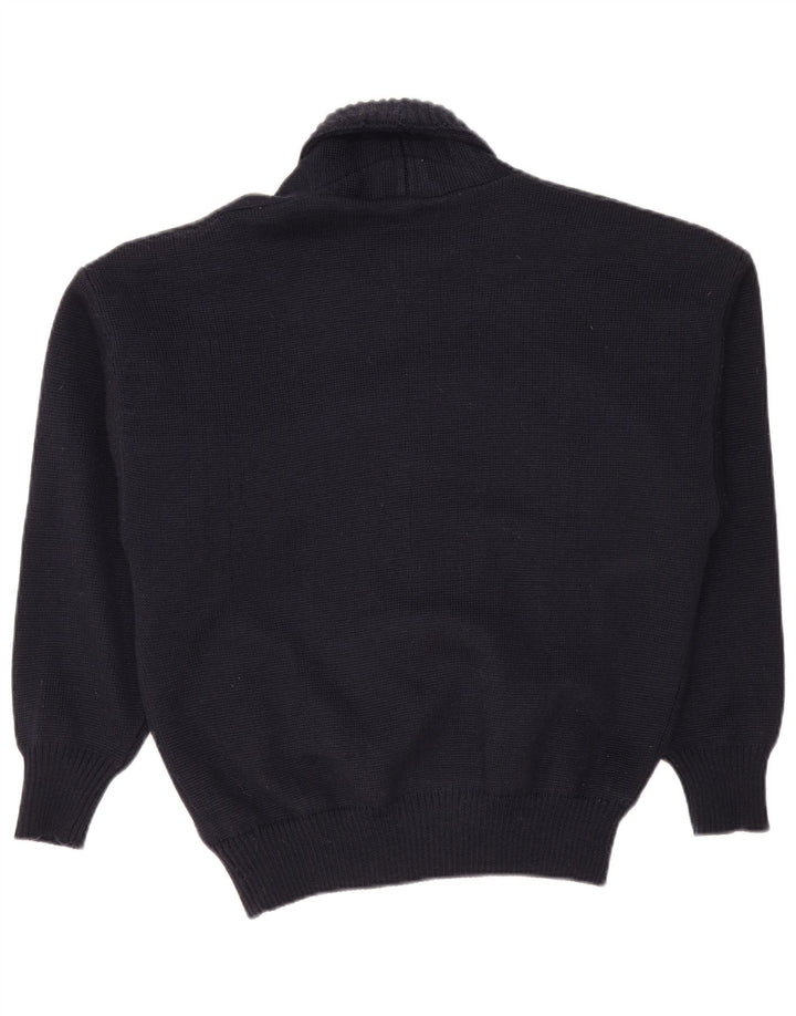 Мужской свитер-кардиган VINTAGE IT 50 Medium Navy Blue Wool