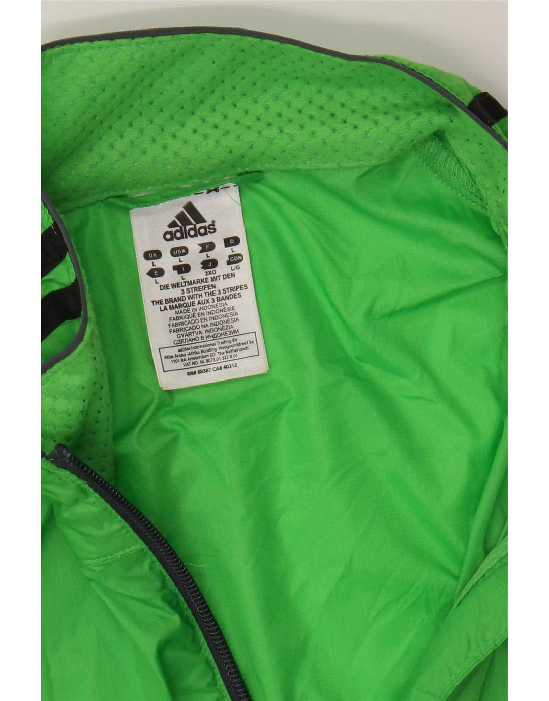 Мужская дождевик Adidas UK 40, большой зеленый нейлон