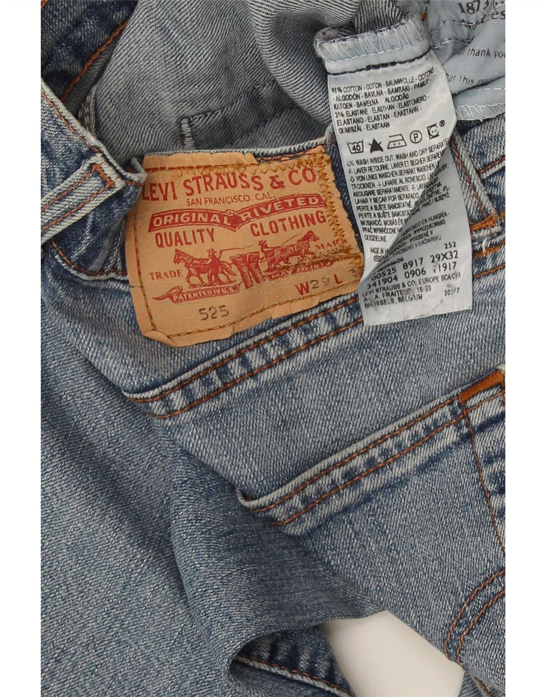 Мужские джинсы Levi's 525 Bootcut W29 L33 синие, хлопок