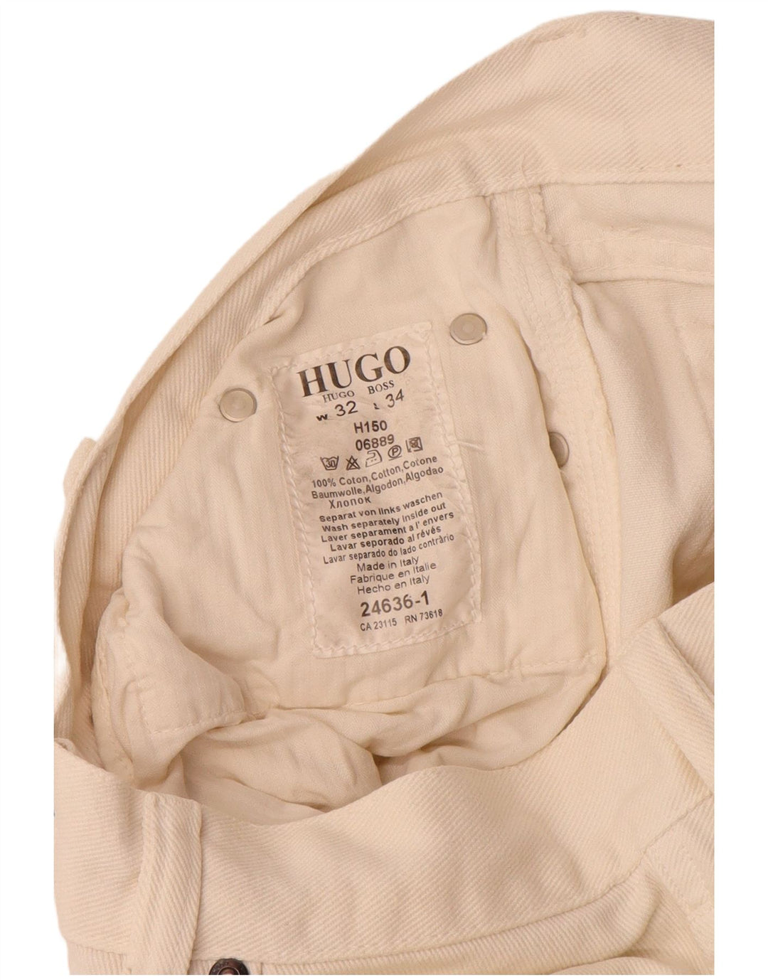 Мужские прямые джинсы Hugo Boss W32 L34 Off White Cotton