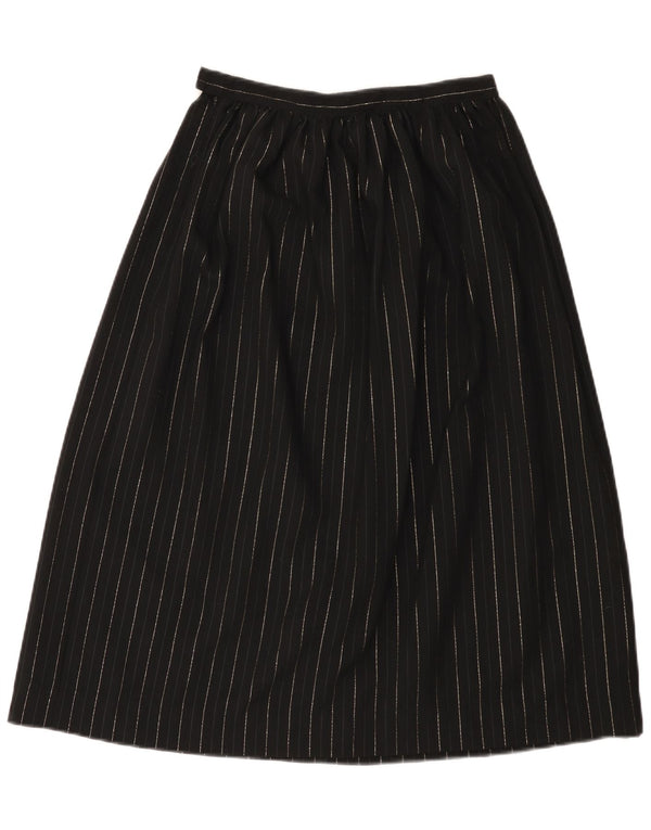 VINTAGE Womens A-Line Skirt W25 XS  Black Pinstripe