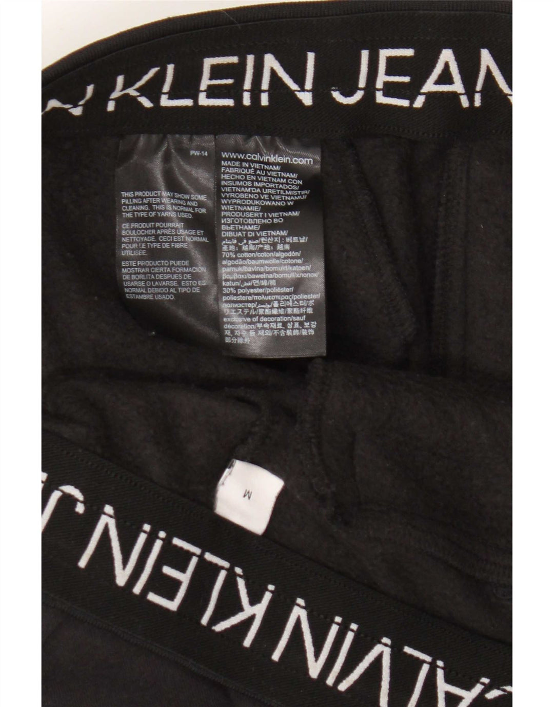 Calvin Klein Jeans Мужские спортивные брюки среднего размера из хлопка черного цвета