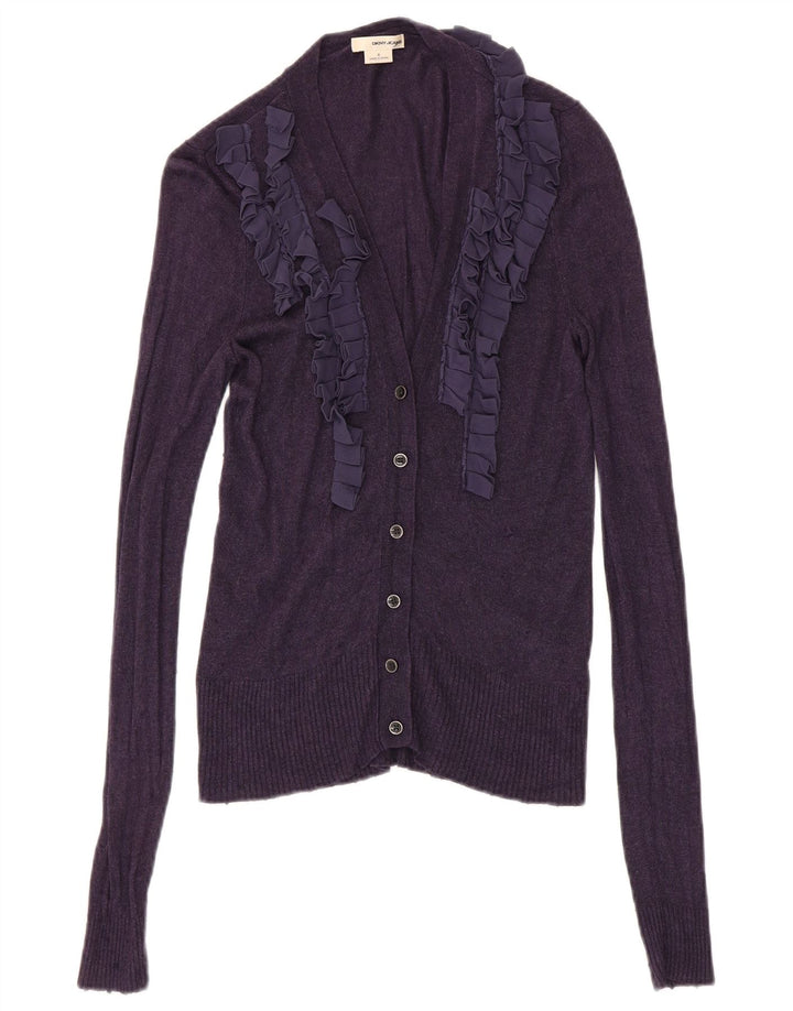 Женский кардиган с рюшами Dkny, Великобритания, 8, маленький фиолетовый вискоза