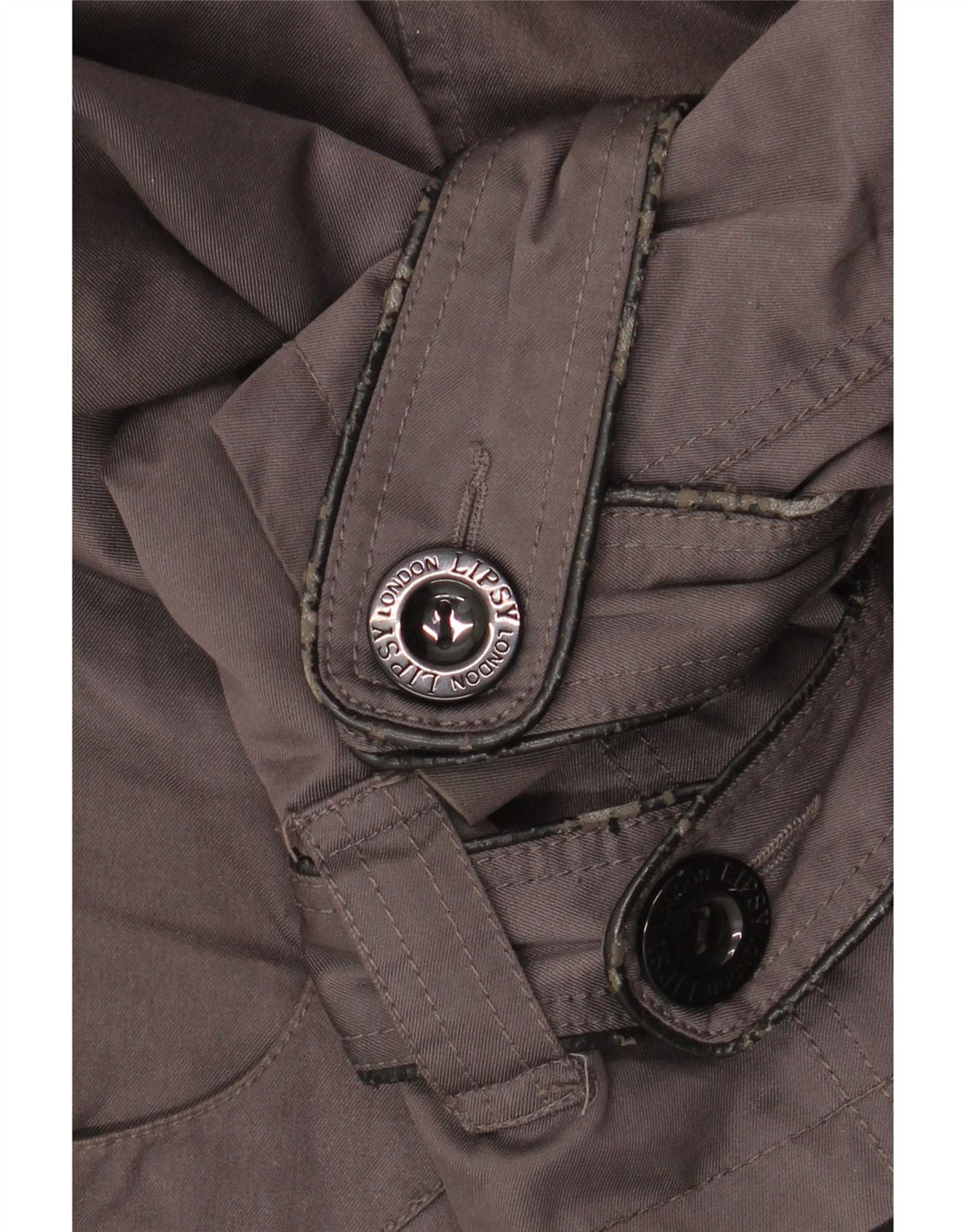 Женский тренч Lipsy UK 12, полиэстер среднего серого цвета