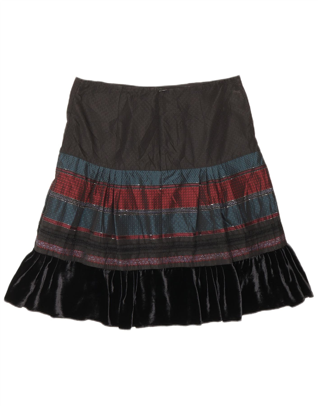 Женская юбка-трапеция Benetton W30, средняя, черная в полоску