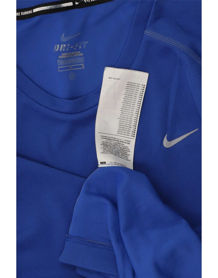 Мужская футболка Nike Dri Fit, большой синий полиэстер