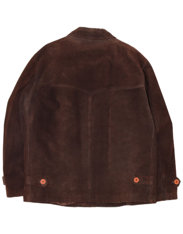 Conbipel Mens Suede Jacket IT 54 XL Brown Leather