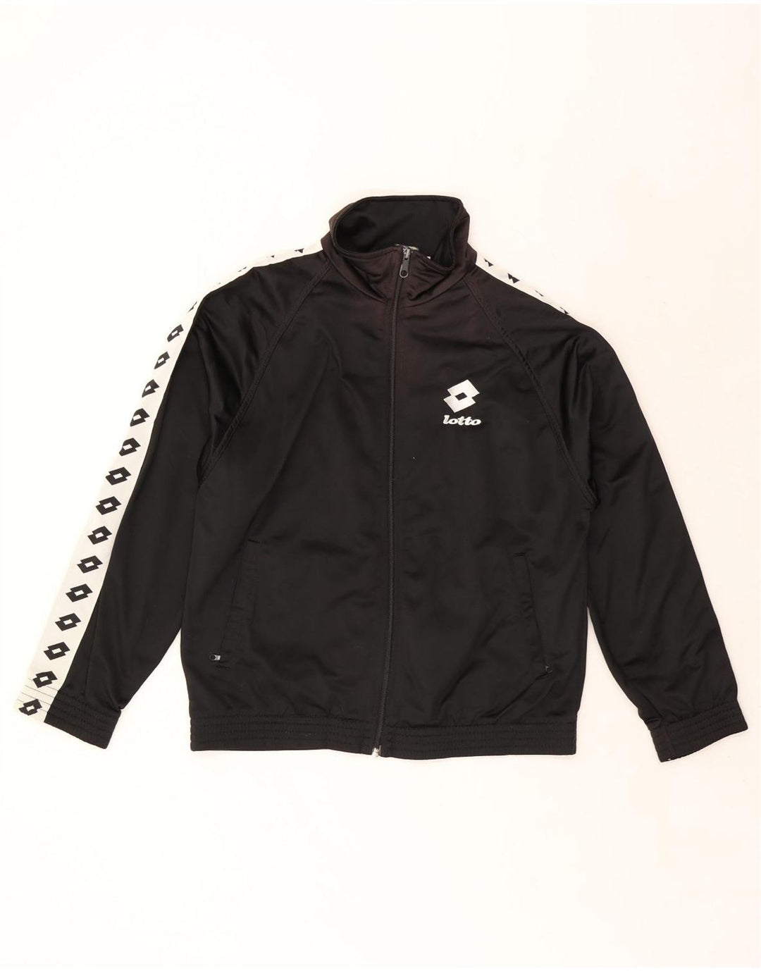 LOTTO Мужской спортивный костюм с графическим рисунком, верхняя куртка, маленький черный полиэстер с цветными блоками