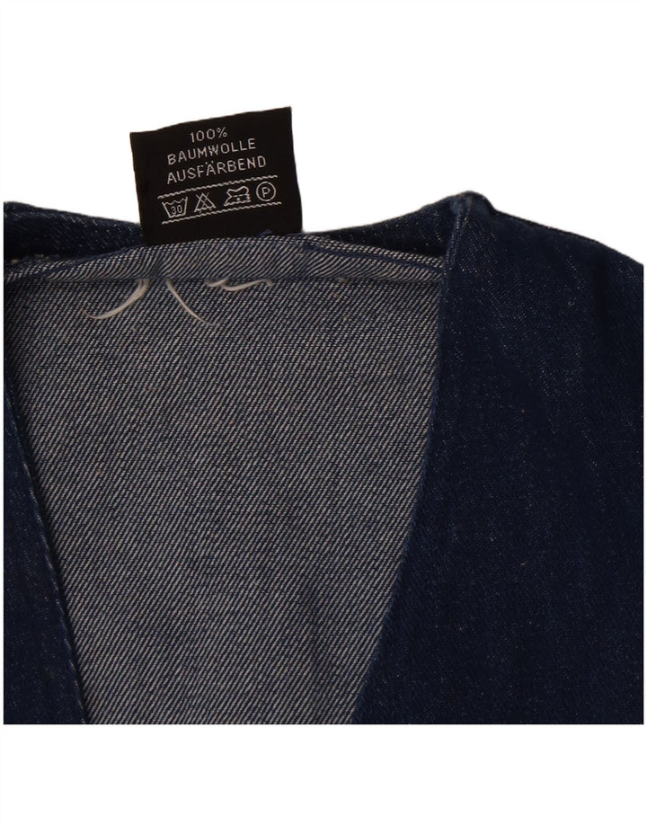 Винтажный мужской джинсовый жилет из хлопка среднего синего цвета