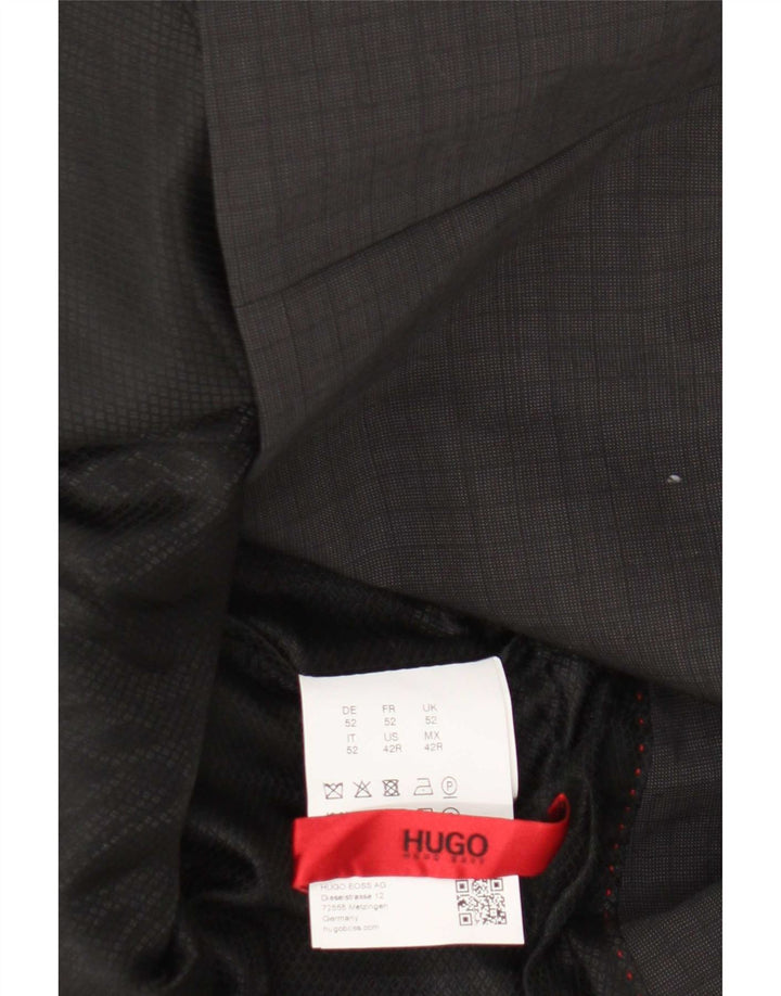 Мужской пиджак Hugo Boss на 2 пуговицах EU 52 XL Серый из натуральной шерсти