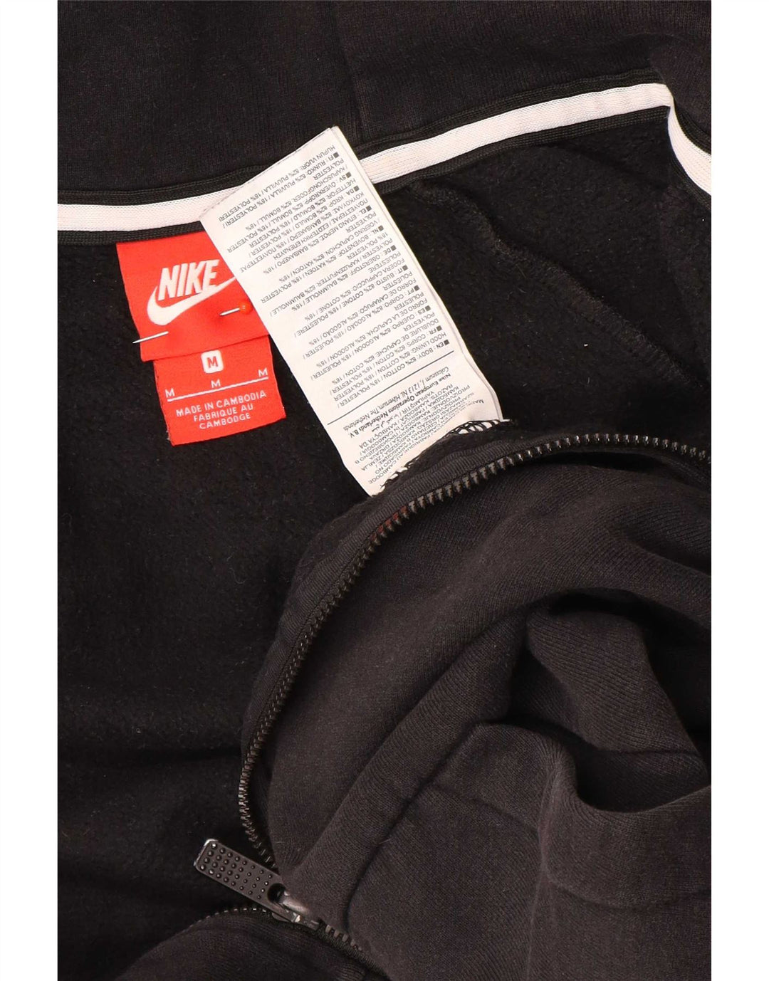 Мужской свитер с капюшоном на молнии Nike среднего размера, черный, хлопок