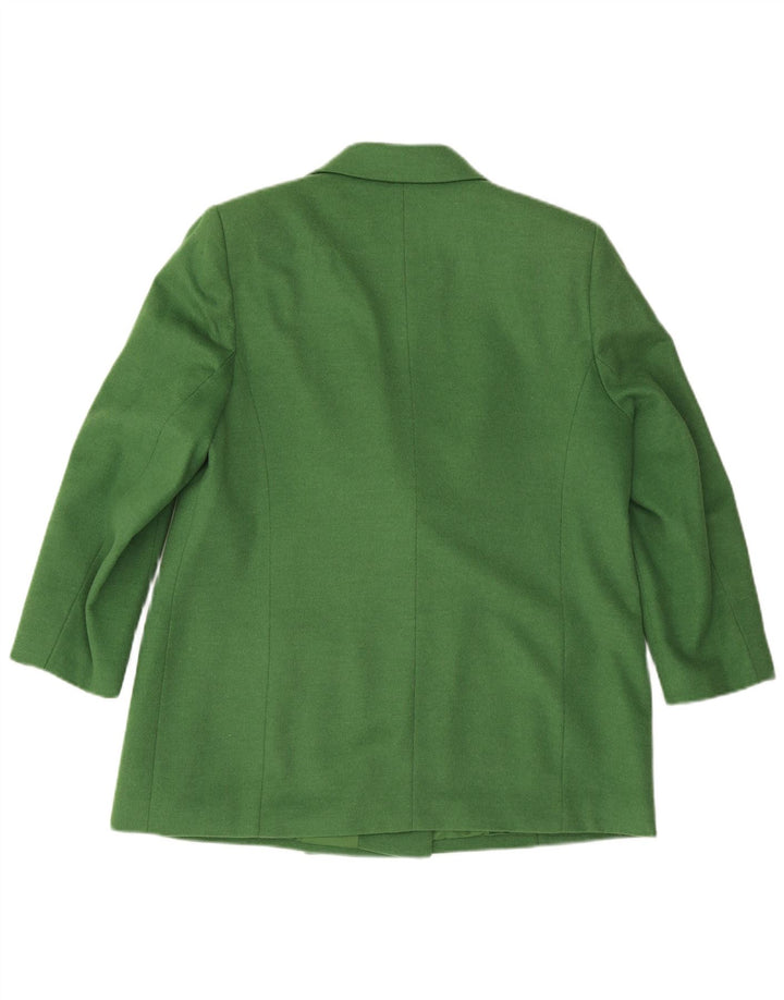 Женский двубортный пиджак Hucke, Великобритания, 18 XL, зеленая шерсть