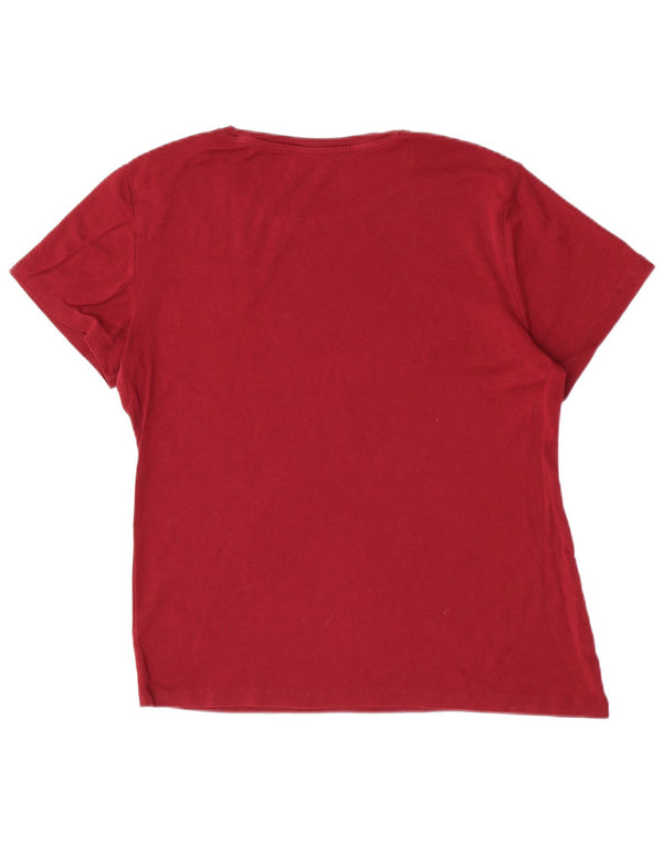 Женская футболка Tommy Hilfiger Top UK 20 2XL Бордовый хлопок