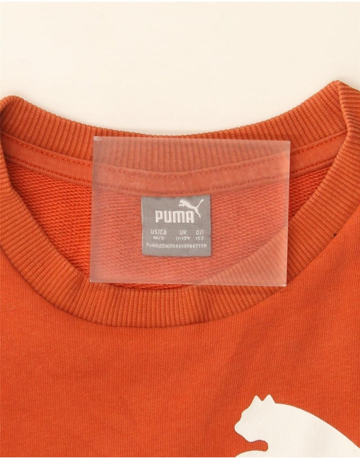 Джемпер с рисунком Puma для мальчиков 11-12 лет оранжевый