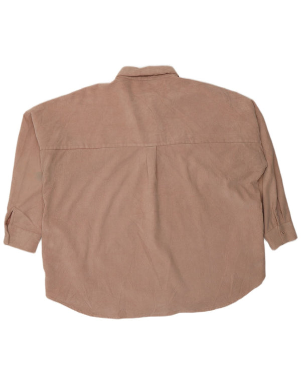 Женская вельветовая рубашка оверсайз Zara UK 18 XL розовая