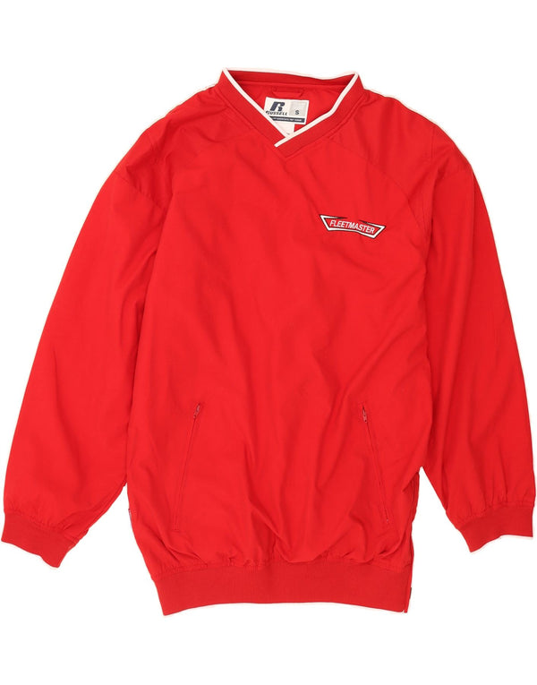 RUSSELL ATHLETIC Mens Pullover Tracksuit Top Small Red Polyester
