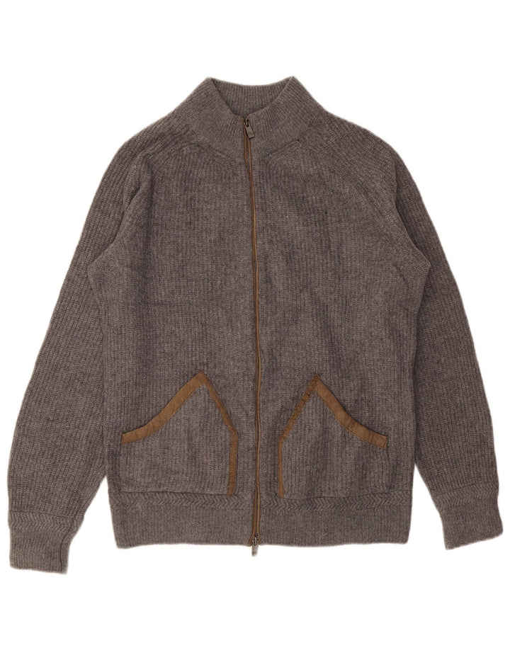 Мужской кардиган MASSIMO DUTTI, большой серый шерстяной свитер